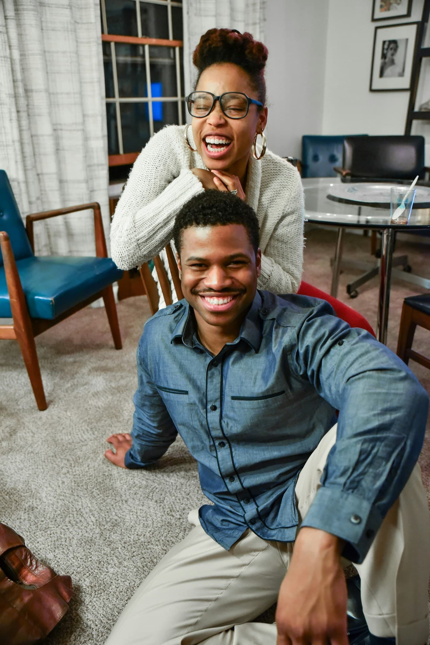 two persons sitting